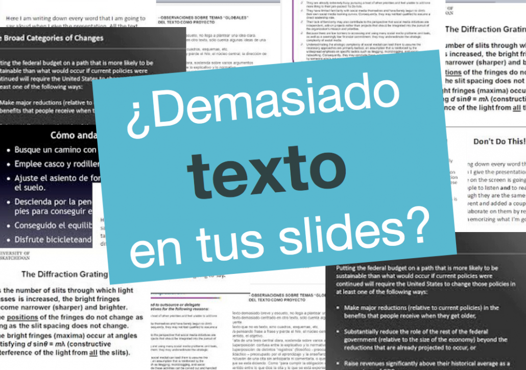 Como evitar poner mucho texto en slides presentaciones